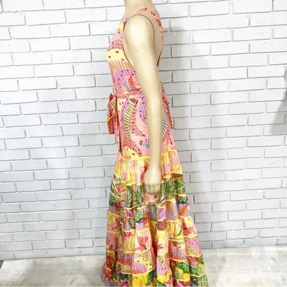 Farm Rio Women’s Mixed‎ Prints Tiered Maxi Dress - Size Large